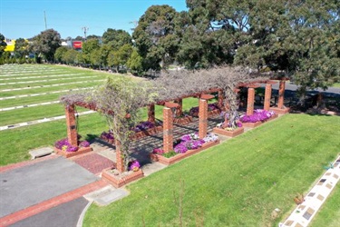 Frankston Cemetery flowered entryway