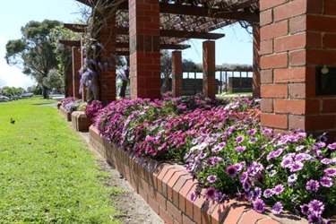 Entryway flower beds
