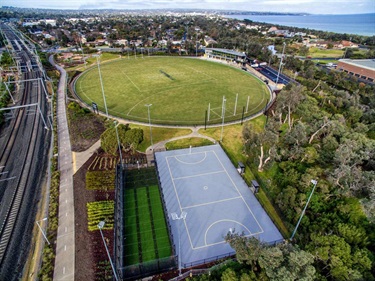 Aerial photo of the completed RF Miles Reserve