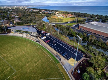 Redeveloped car park at RF Miles Reserve