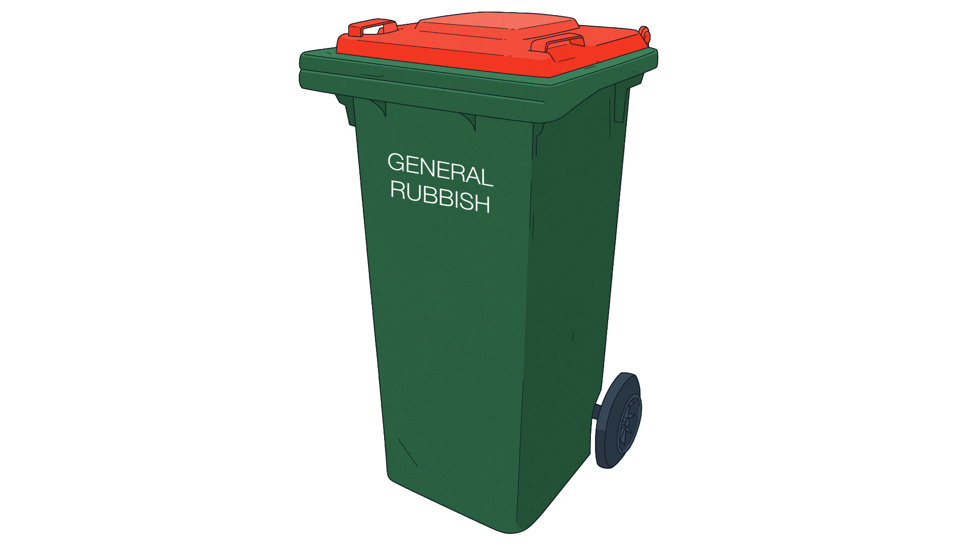 Red lid general rubbish bin