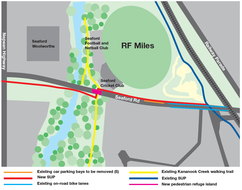 Seaford Rd Shared User Path Map