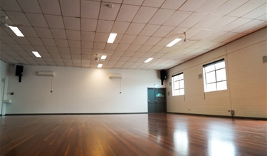 Langwarrin hall space with wooden floors