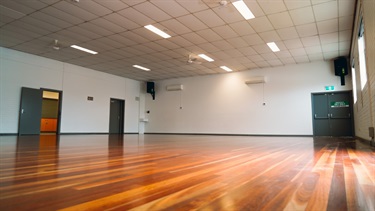 Langwarrin hall space with wooden floors