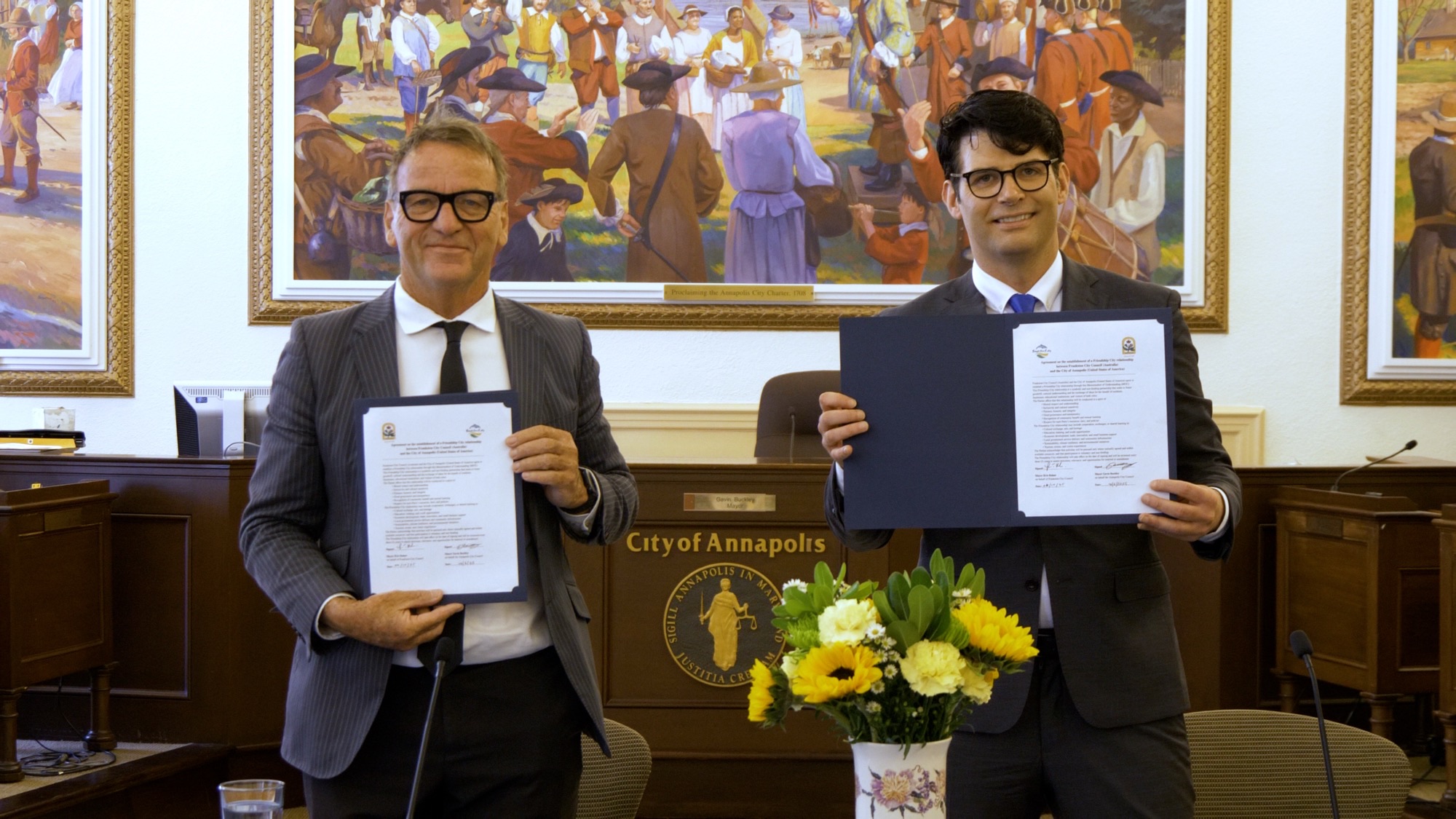 Annapolis City Council Mayor Gavin Buckley and Frankston City Council Mayor Kris Bolam JP.jpeg