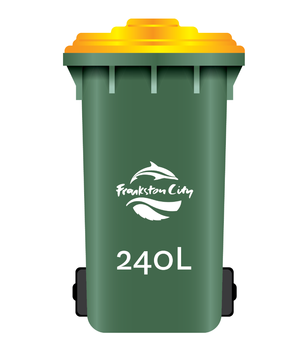 240 litre yellow lid bin