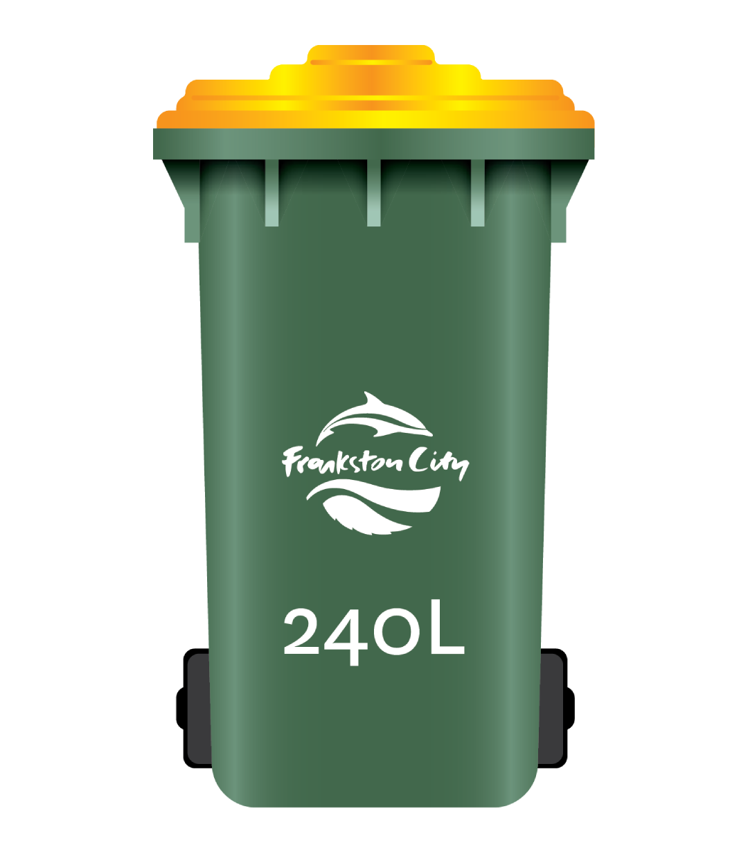 240 litre yellow lid bin