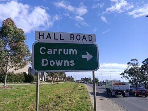 Hall Road sign